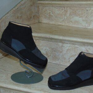 San Marina Paris Ankle Booties Boots Whimsigoth Patchwork Gray Black Suede 8.5